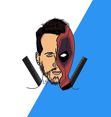 Ryan Reynolds and Deadpool by leviphil
